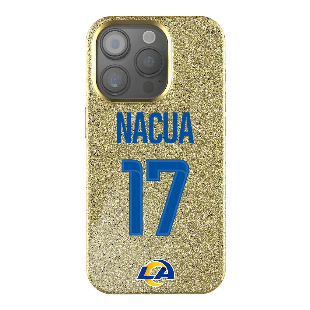 Los Angeles Rams Puka Nacua Keyscaper Gold Bling iPhone Case