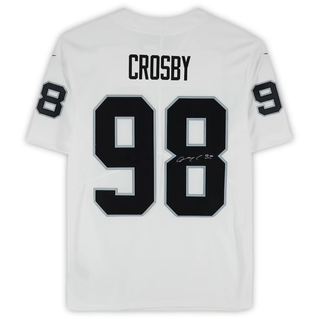 Maxx Crosby Las Vegas Raiders Autographed Fanatics Authentic Nike White Limited Jersey