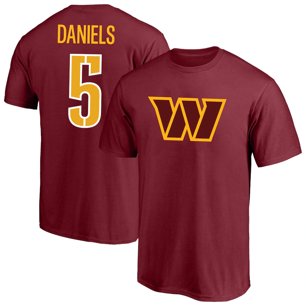 Men's Washington Commanders Jayden Daniels Fanatics Burgundy Big & Tall Player Name & Number T-Shirt