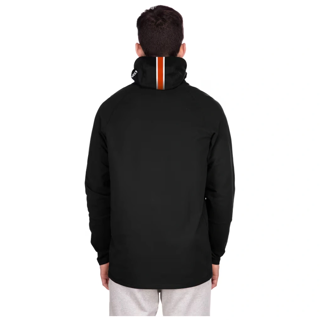 Men's Cleveland Browns New Era Black Functional Fandom Balaclava Helmet Stripe Tri-Blend Hoodie