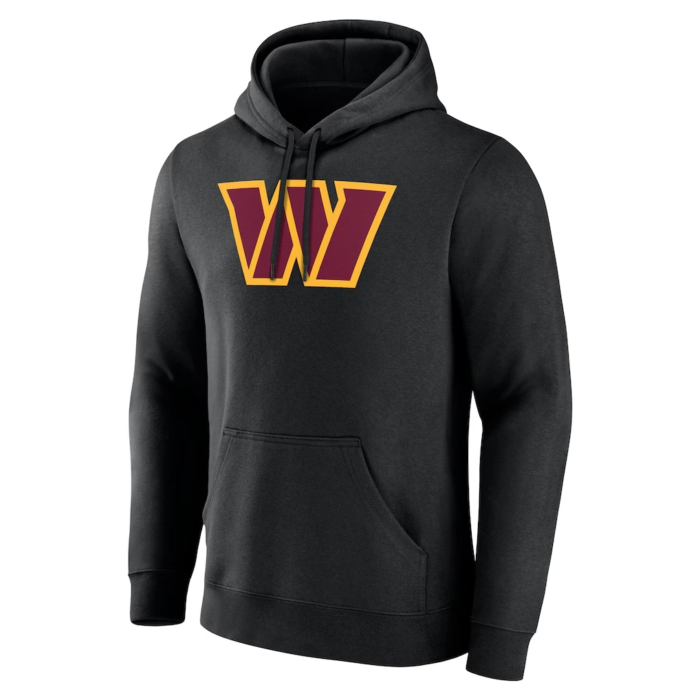 Men's Washington Commanders Black Team Authentic Custom Name & Number Pullover Hoodie