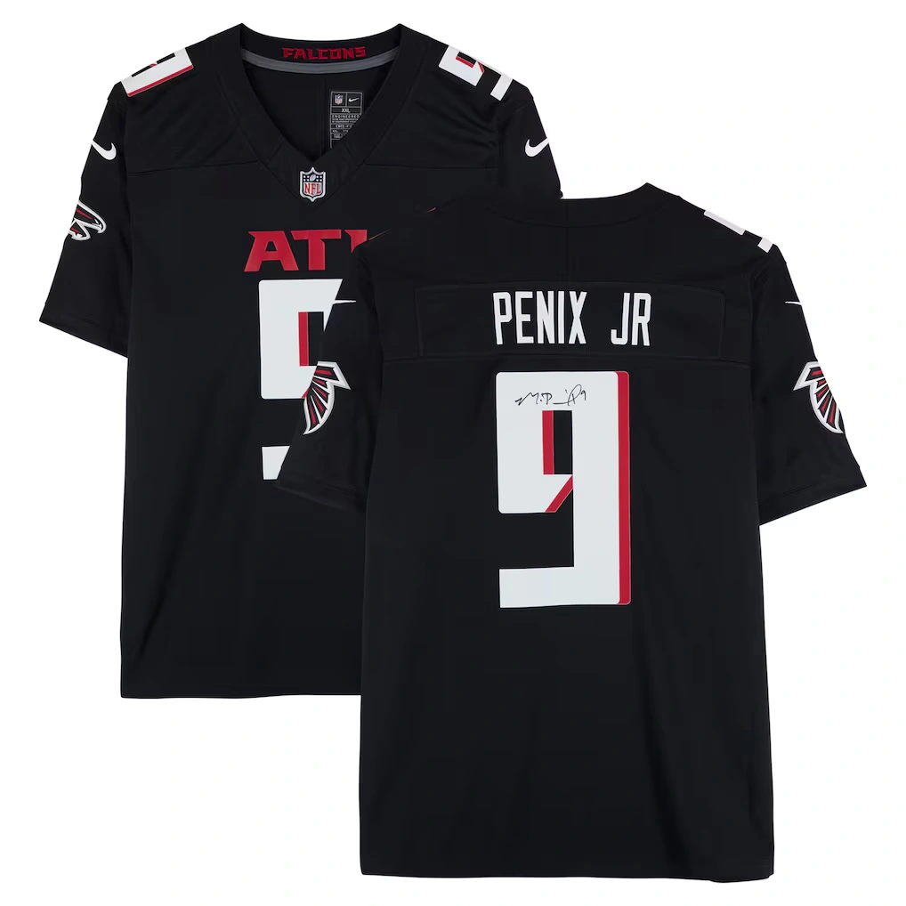 Michael Penix Jr. Atlanta Falcons Autographed Fanatics Authentic Black Nike Vapor F.U.S.E. Limited Jersey