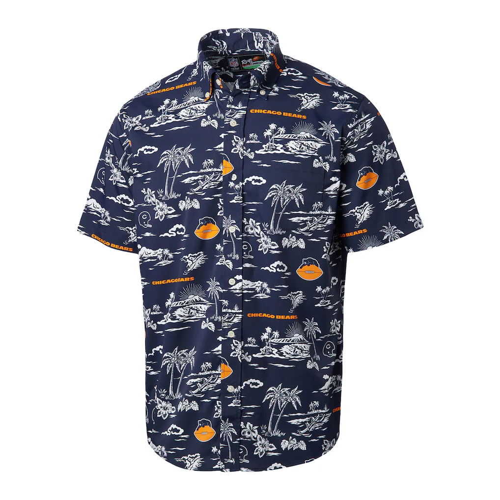 Men's Chicago Bears Reyn Spooner Navy Throwback Kekai Print Button-Up Shirt