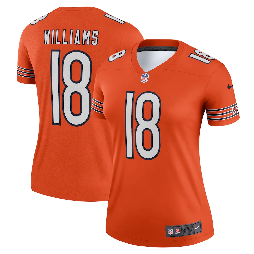 Women's Chicago Bears Caleb Williams Nike Orange Alternate Legend Player Performance Top