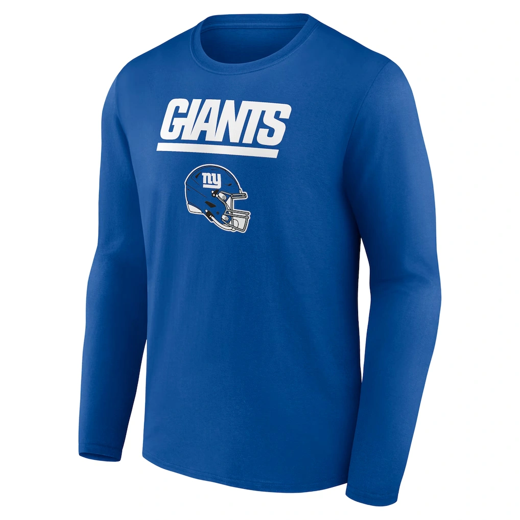 Men's New York Giants Brian Burns Royal Name & Number Team Wordmark Long Sleeve T-Shirt