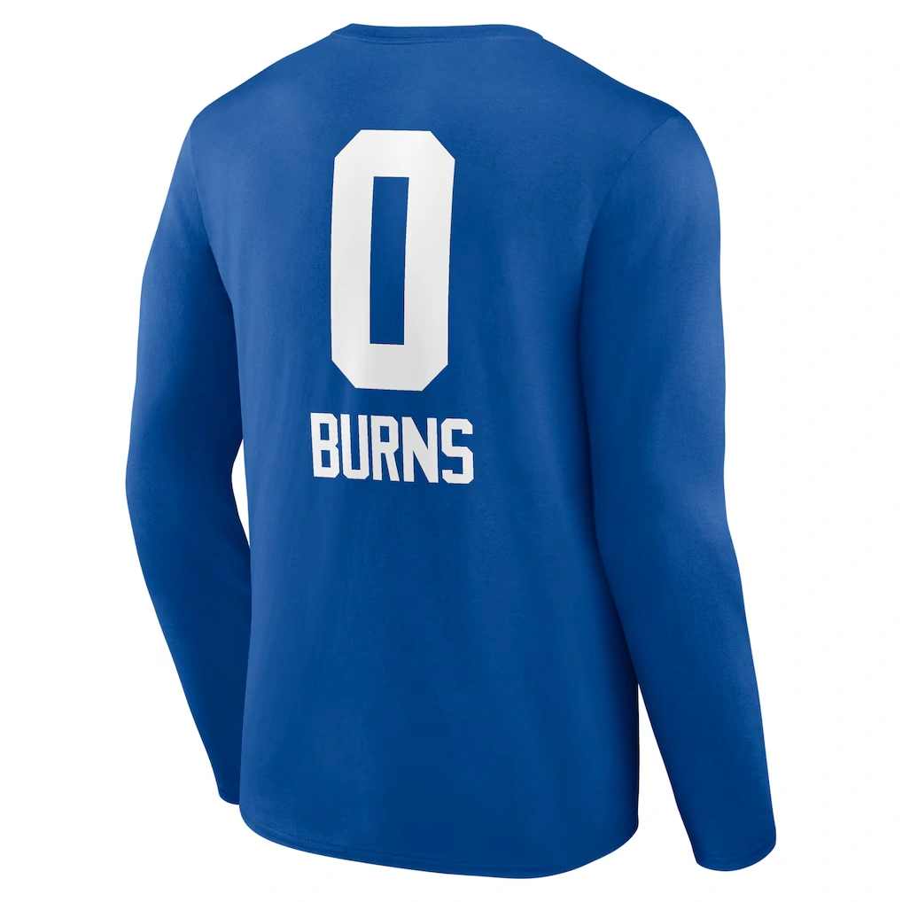 Men's New York Giants Brian Burns Royal Name & Number Team Wordmark Long Sleeve T-Shirt 3 Men's New York Giants Brian Burns Royal Name & Number Team Wordmark Long Sleeve T-Shirt