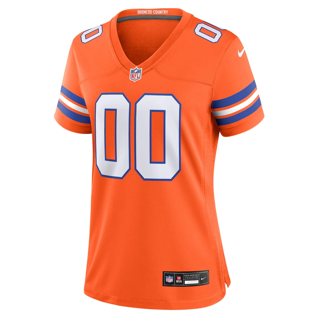 Women's Denver Broncos Nike Orange Mile High Collection 1977 Throwback Custom Game Jersey
