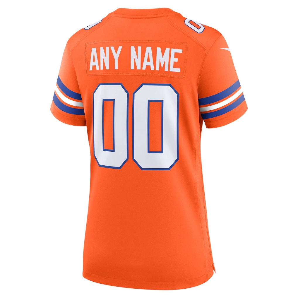Women's Denver Broncos Nike Orange Mile High Collection 1977 Throwback Custom Game Jersey