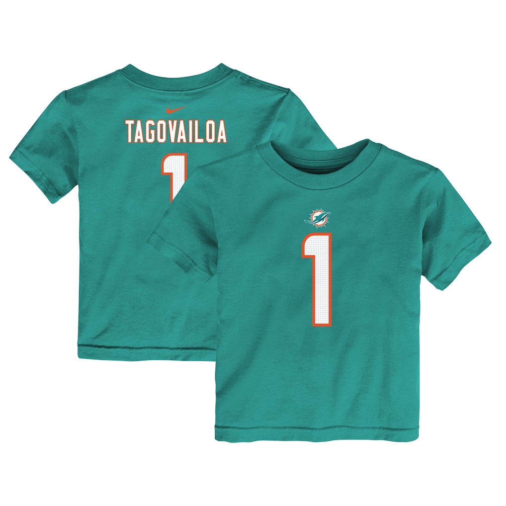 Toddler Miami Dolphins Tua Tagovailoa Nike Aqua Player Name & Number T-Shirt