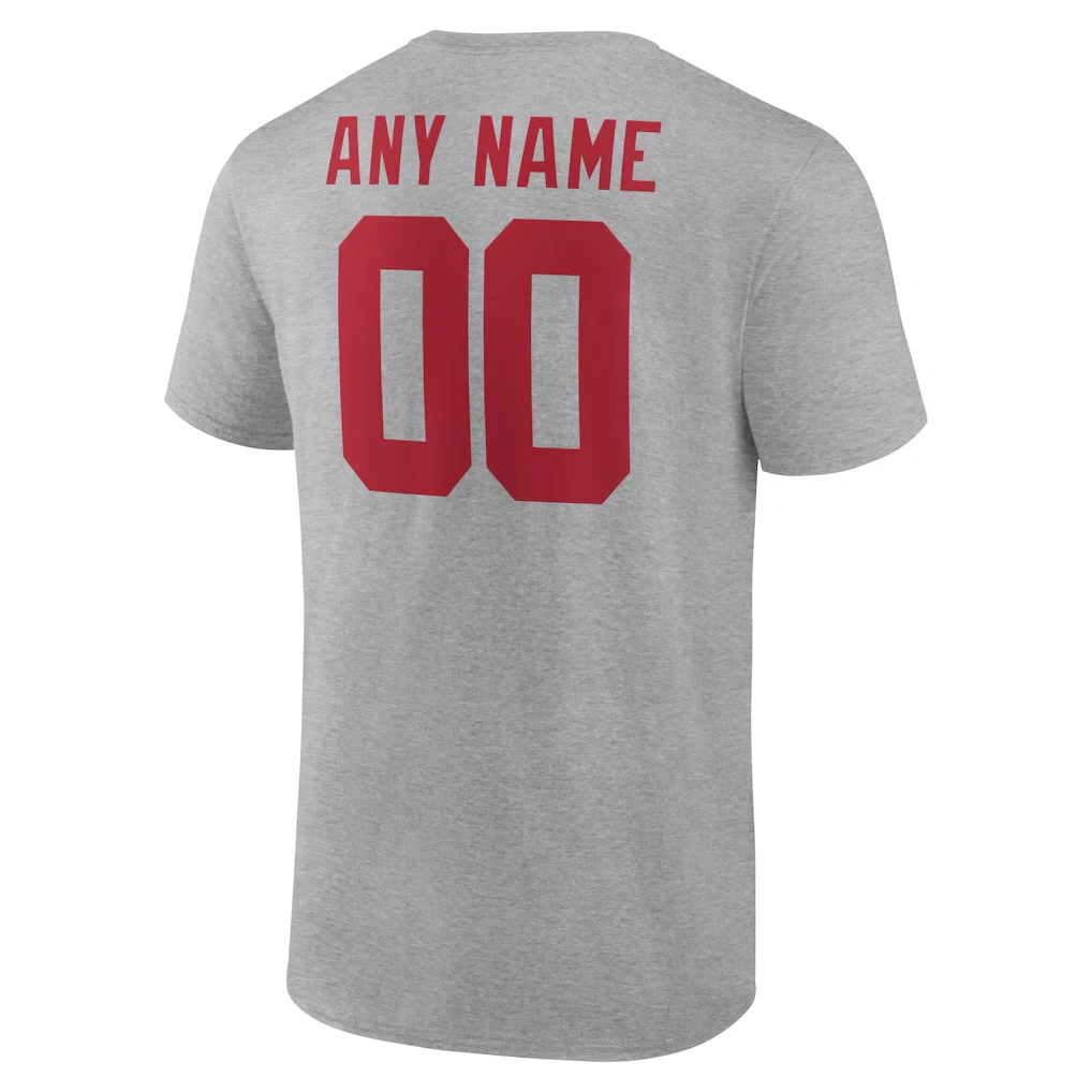 Men's New York Giants Gray Team Authentic Custom T-Shirt