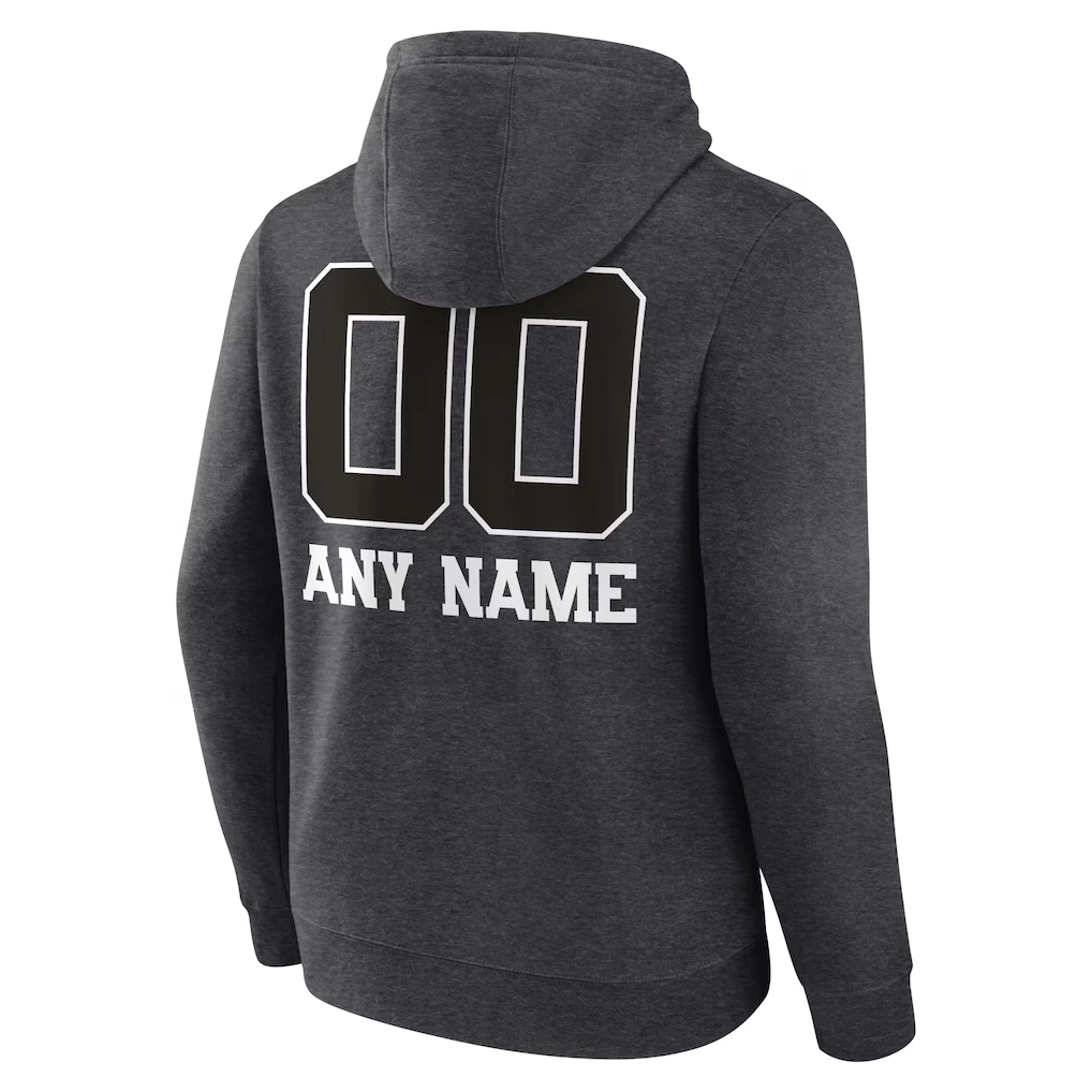 Men's New York Giants Charcoal Personalized Name & Number Monochrome Pullover Hoodie