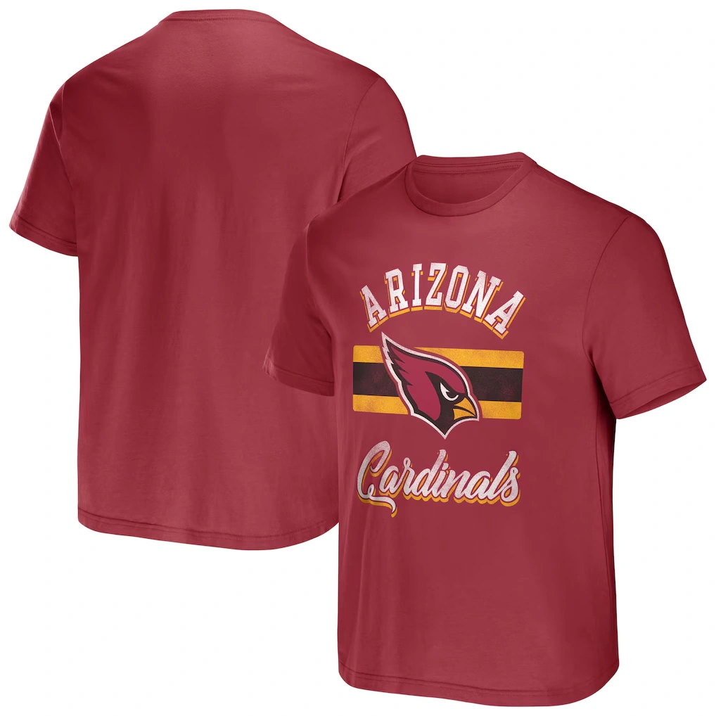 Men's Arizona Cardinals NFL x Darius Rucker Collection by Fanatics Cardinal Stripe T-Shirt