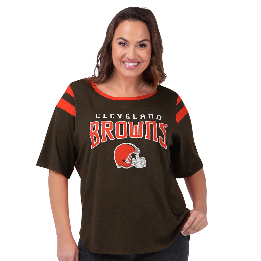 Women's Cleveland Browns G-III 4Her by Carl Banks Brown Plus Size Linebacker T-Shirt