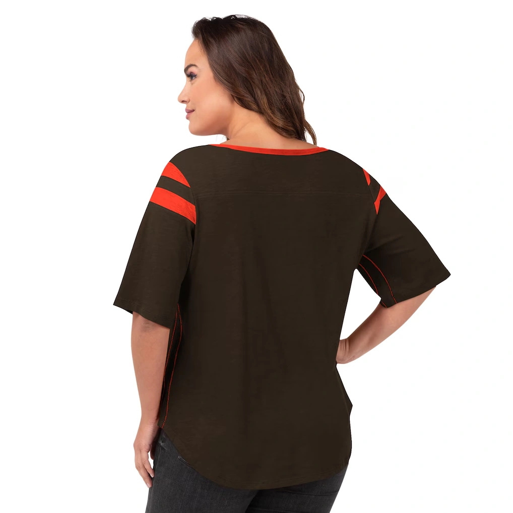 Women's Cleveland Browns G-III 4Her by Carl Banks Brown Plus Size Linebacker T-Shirt