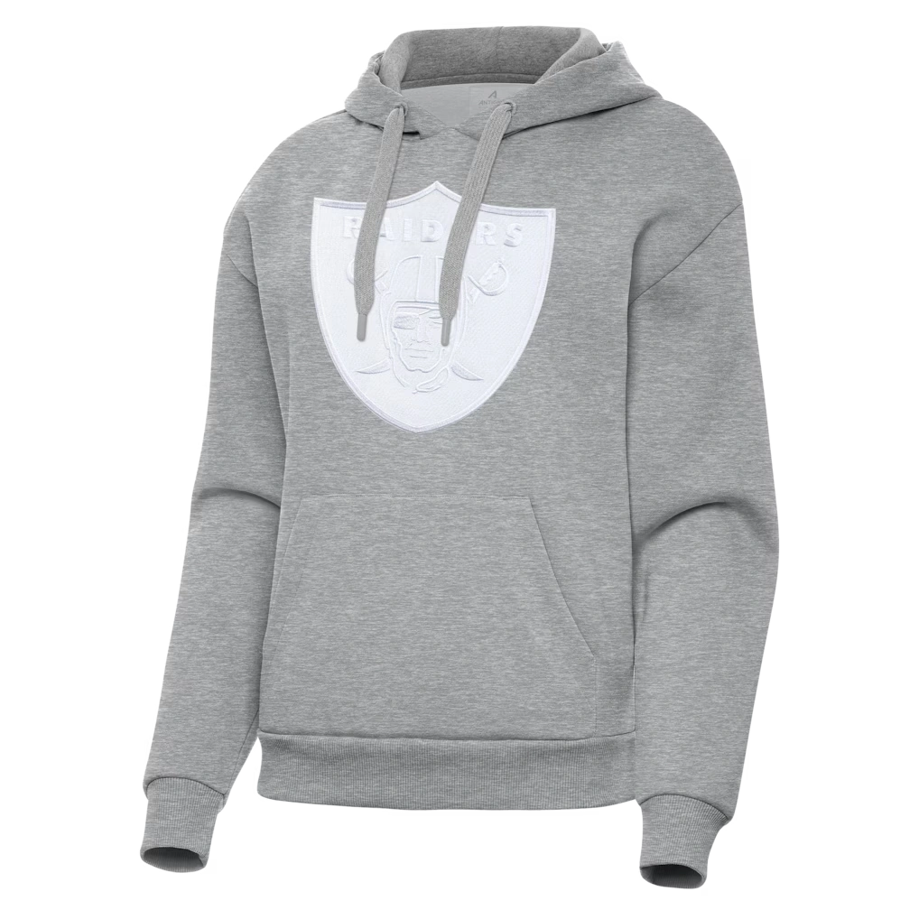 Women's Las Vegas Raiders Antigua Heather Gray Victory Pullover Hoodie