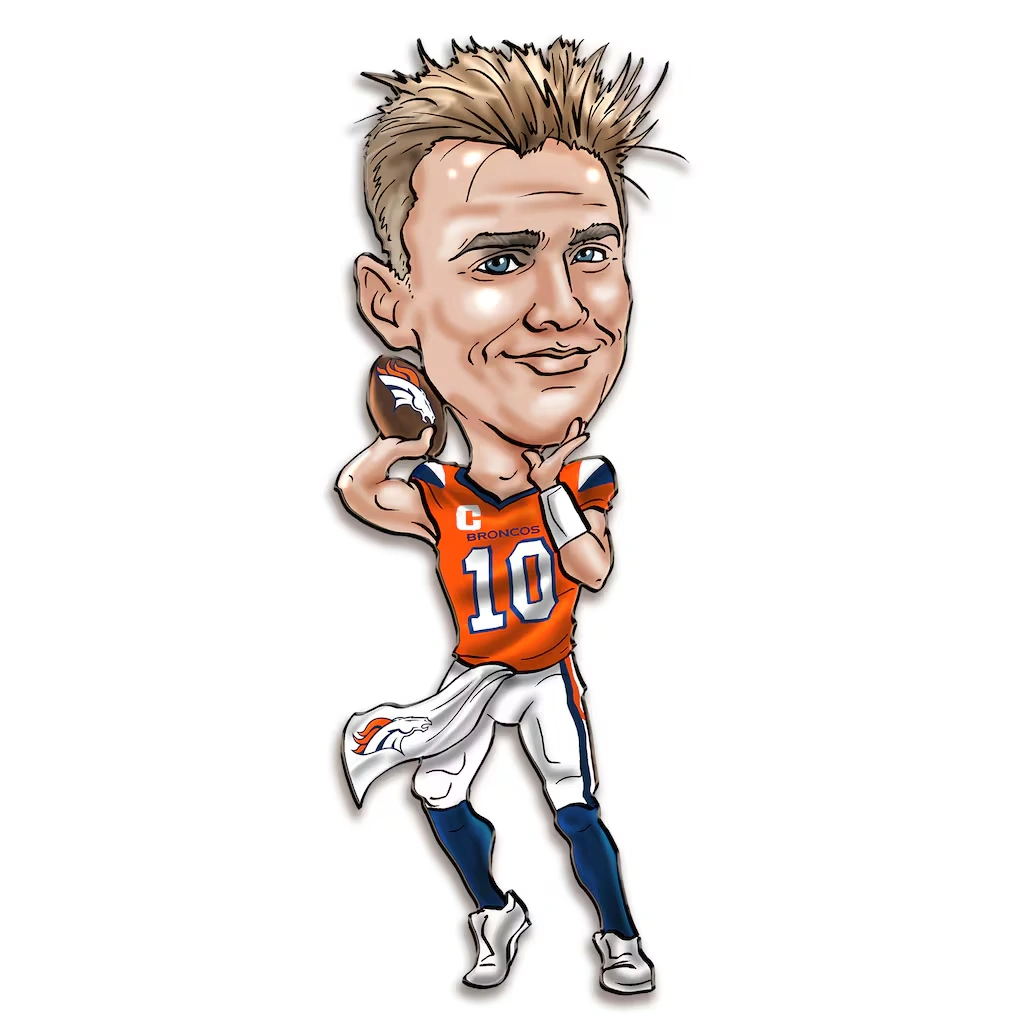 Denver Broncos Bo Nix Metal Caricature Wall Art
