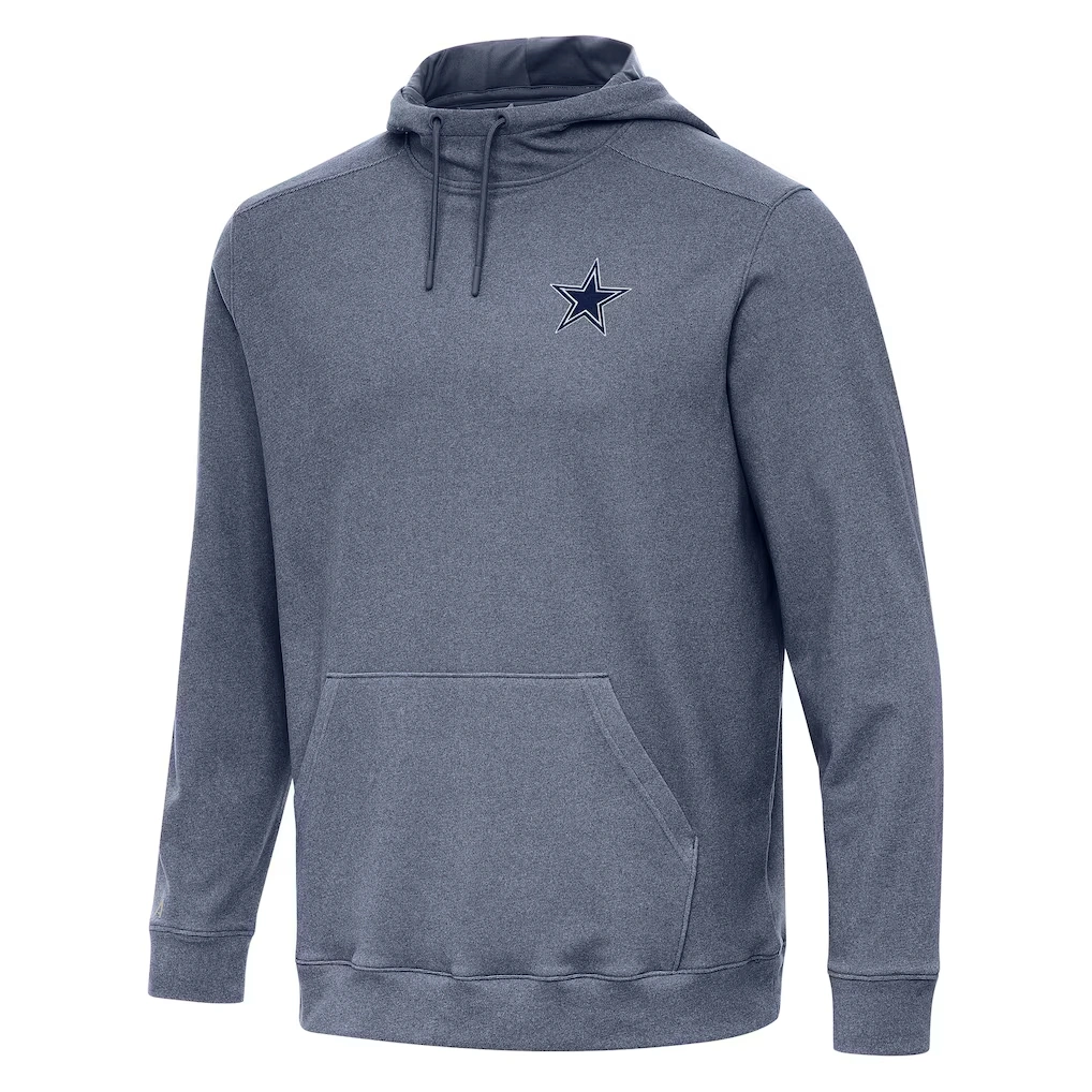 Men's Dallas Cowboys Antigua Heather Navy Cloud Pullover Hoodie