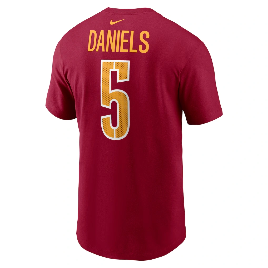 Youth Washington Commanders Jayden Daniels Nike Burgundy Fuse Name & Number T-Shirt