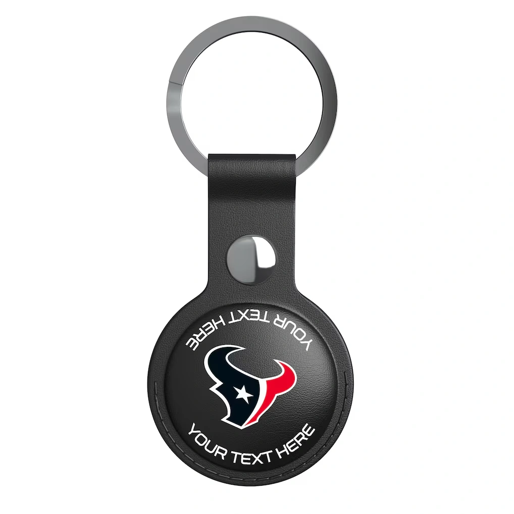 Houston Texans Keyscaper Black Personalized AirTag Holder