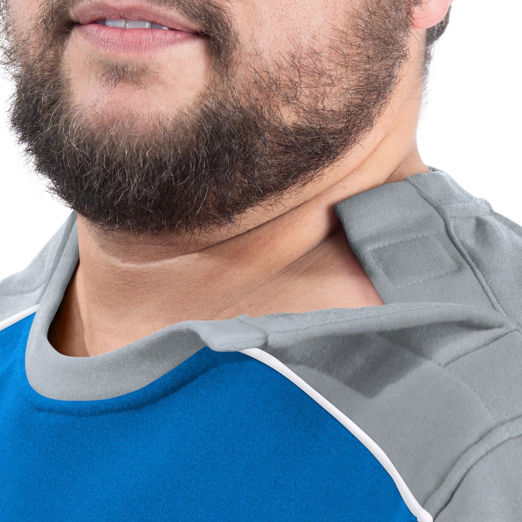 Men's Detroit Lions G-III Sports by Carl Banks Blue Adaptive Lord Stanley Crewneck Sweatshirt