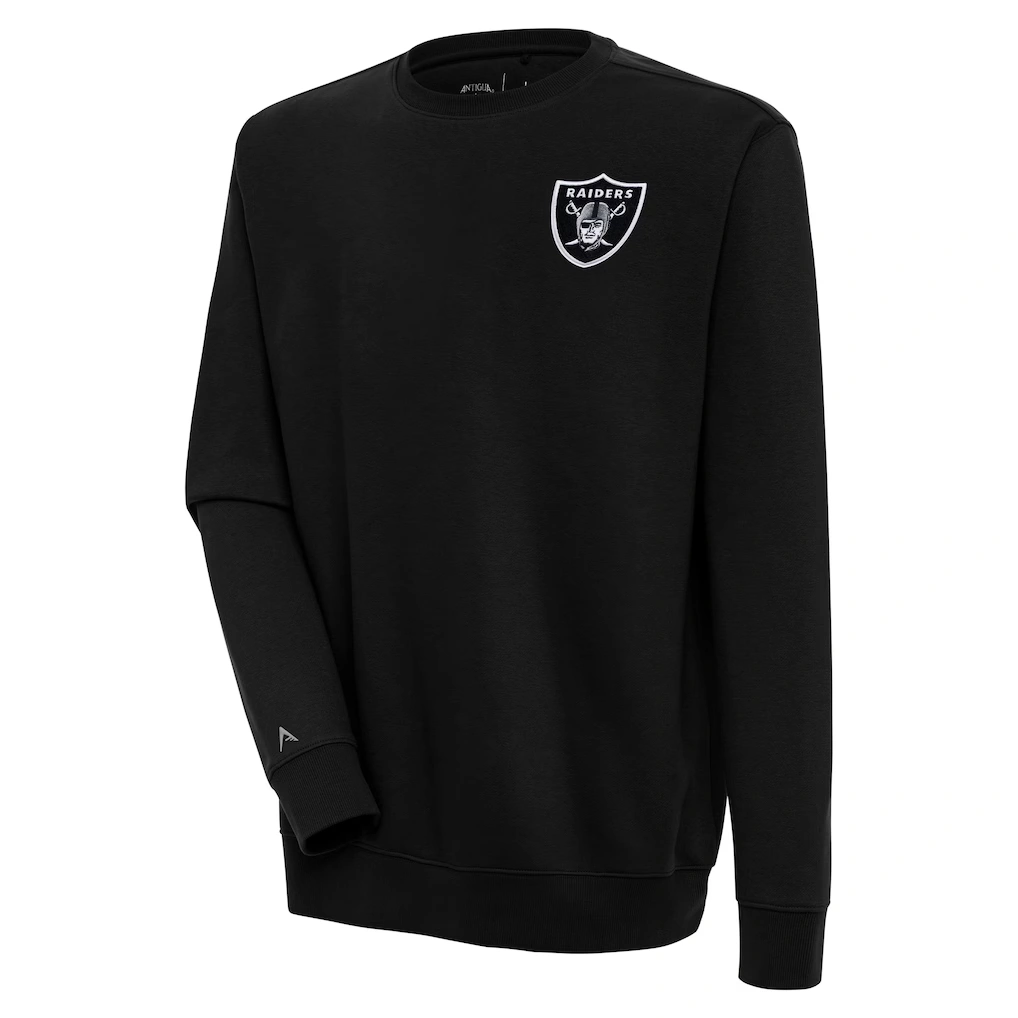 Men's Las Vegas Raiders Antigua Black Victory Pullover Sweatshirt