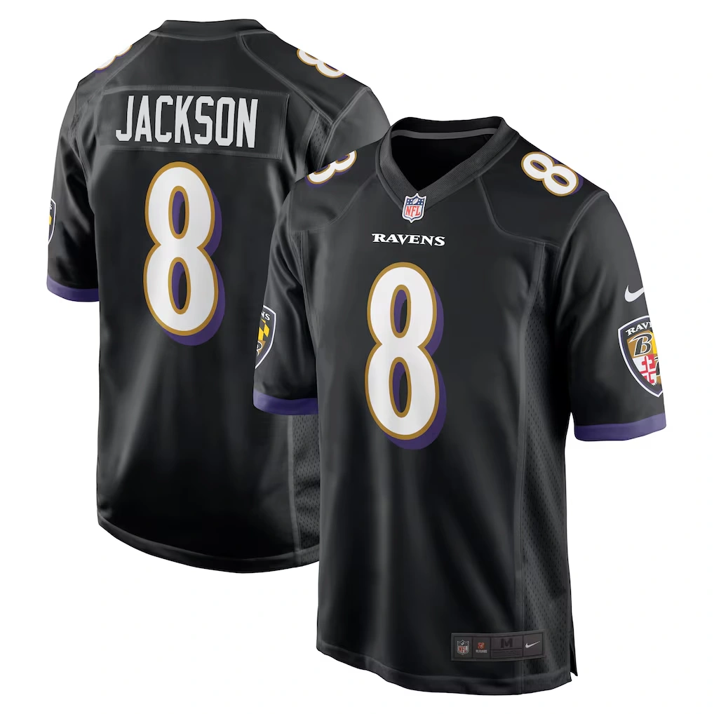 Men's Baltimore Ravens Lamar Jackson Nike Black Alternate Game Jersey