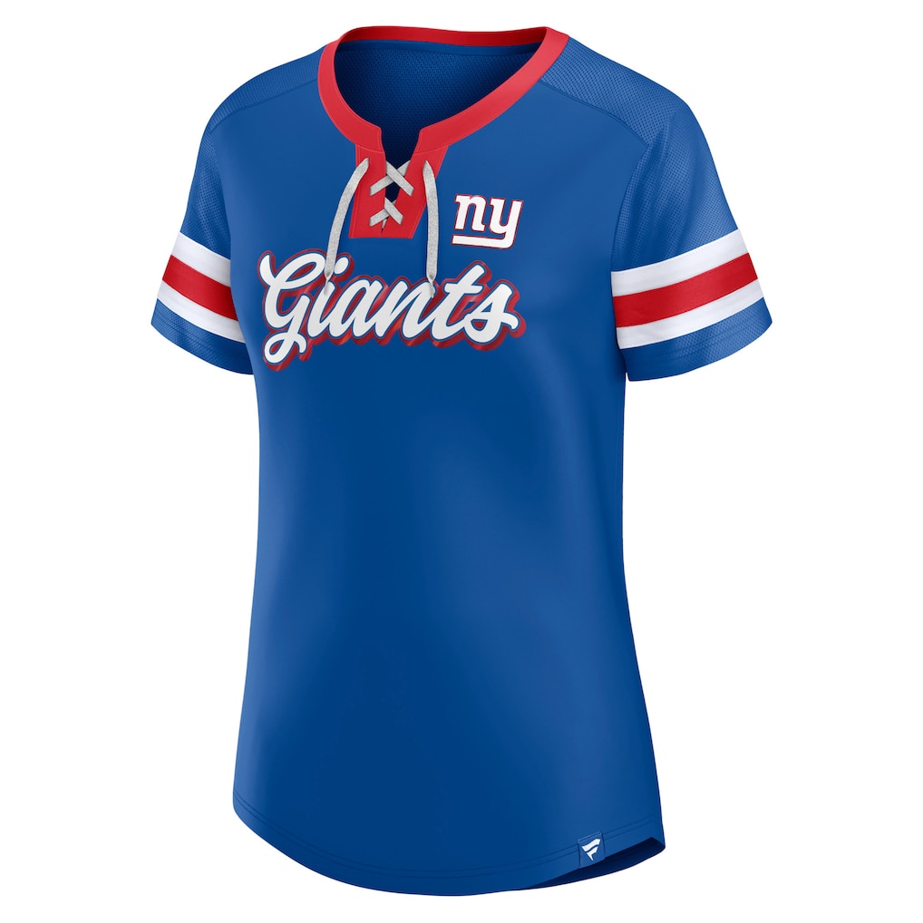 Women's New York Giants Fanatics Royal Original State Lace-Up T-Shirt