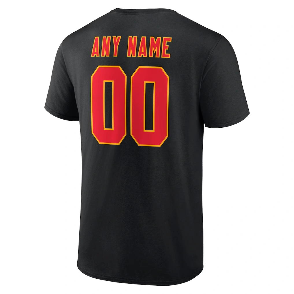 Men's Kansas City Chiefs Black Team Authentic Logo Personalized Name & Number T-Shirt