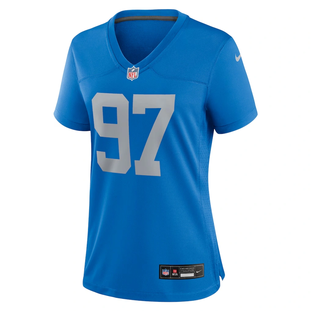 Women's Detroit Lions Aidan Hutchinson Nike Blue Alternate Game Jersey