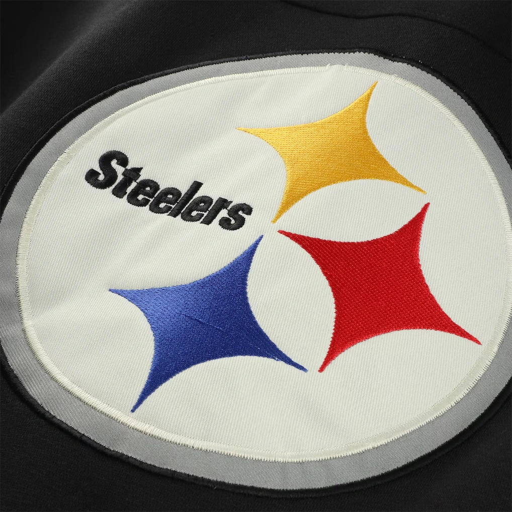 Men's Pittsburgh Steelers '47 Black Big & Tall Split Zone Cornerback V-Neck Hoodie