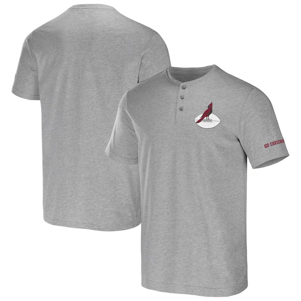Men's Arizona Cardinals NFL x Darius Rucker Collection by Fanatics Heather Gray Henley T-Shirt