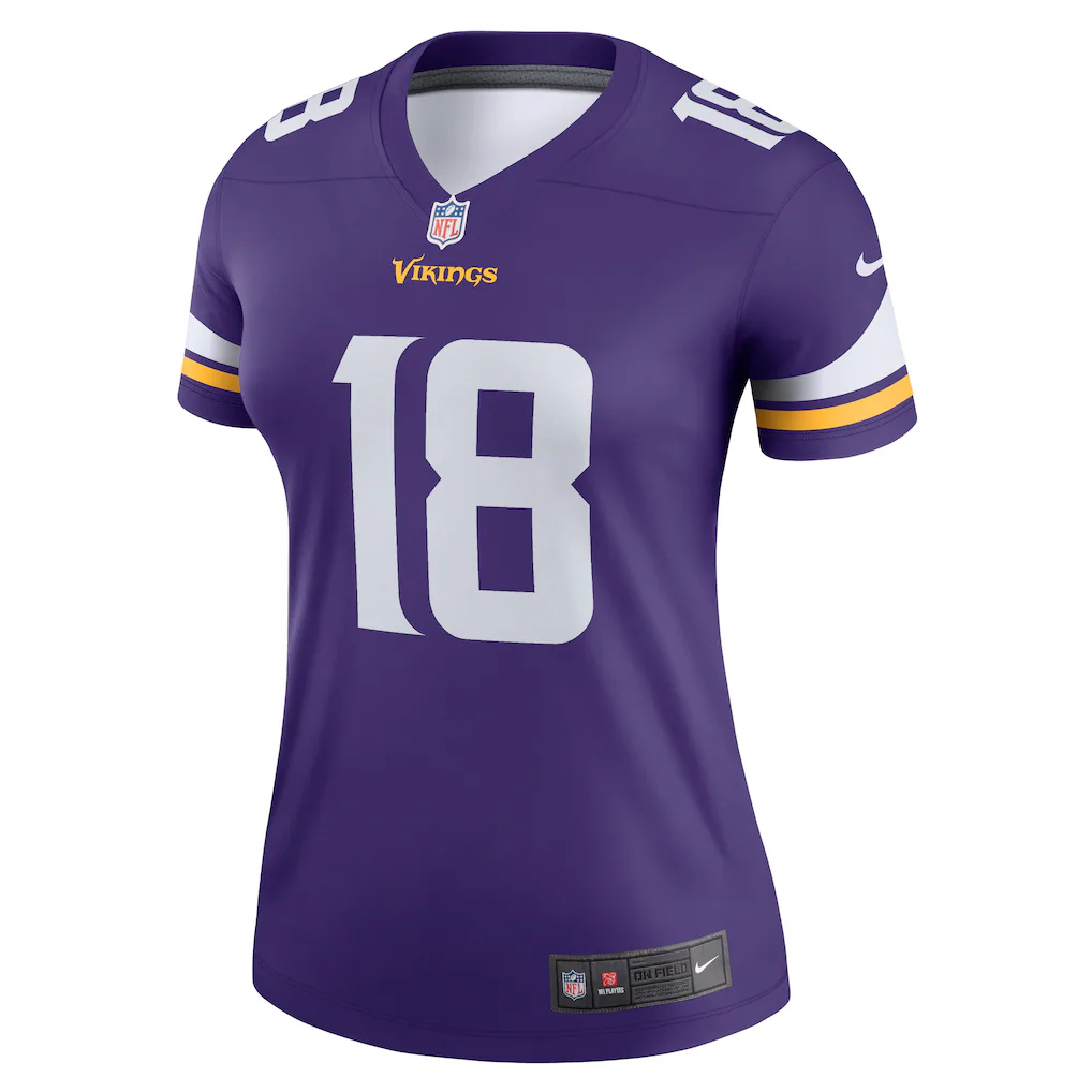 Women's Minnesota Vikings Justin Jefferson Nike Purple Legend Player Performance Top