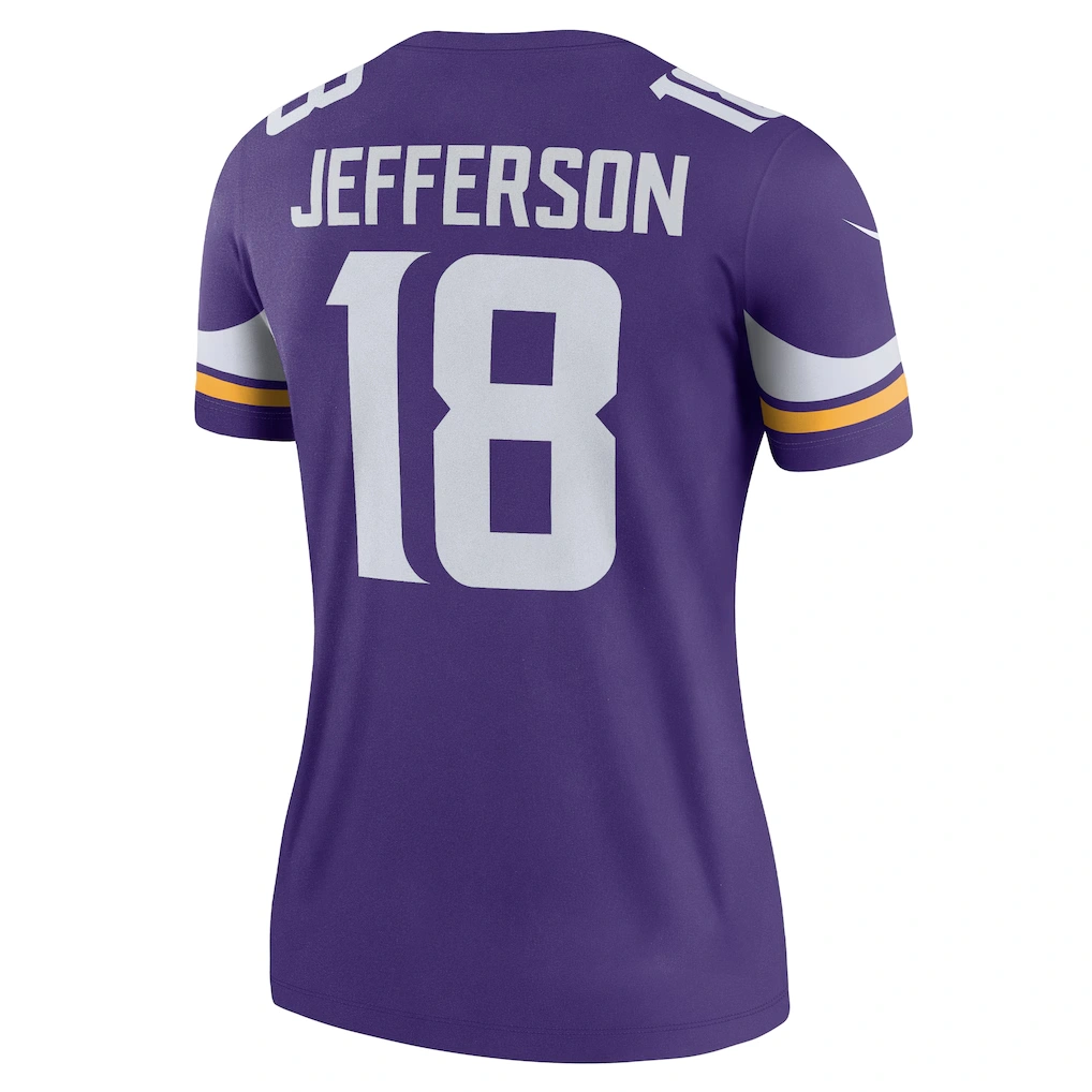 Women's Minnesota Vikings Justin Jefferson Nike Purple Legend Player Performance Top