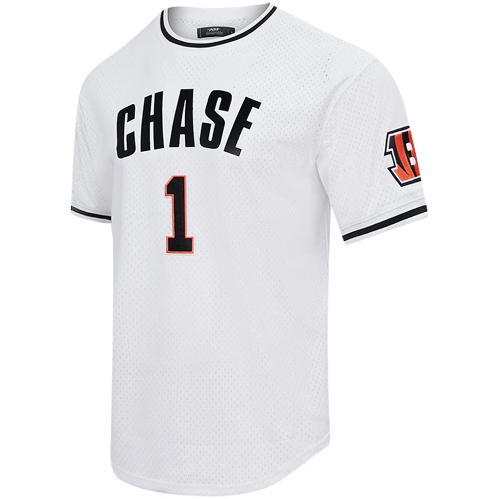 Men's Cincinnati Bengals Ja'Marr Chase Pro Standard White Mesh Player Name & Number Top