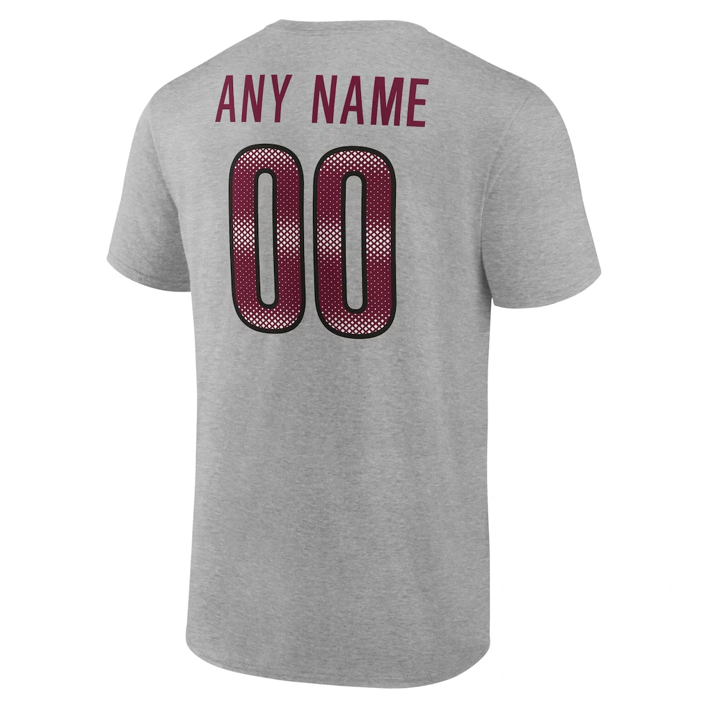 Men's Washington Commanders Gray Team Authentic Custom Name & Number T-Shirt