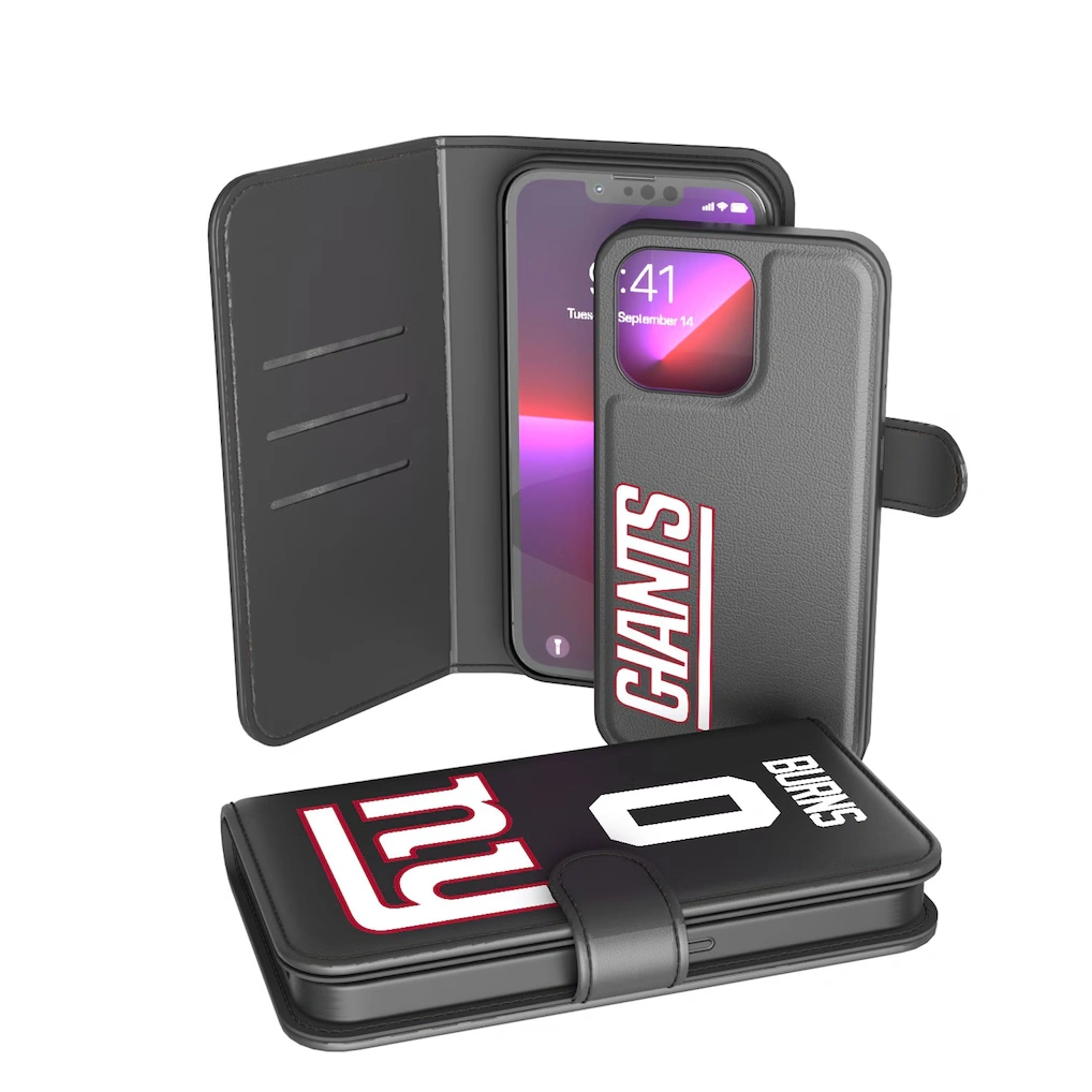 New York Giants Brian Burns Keyscaper Black iPhone Wallet Case