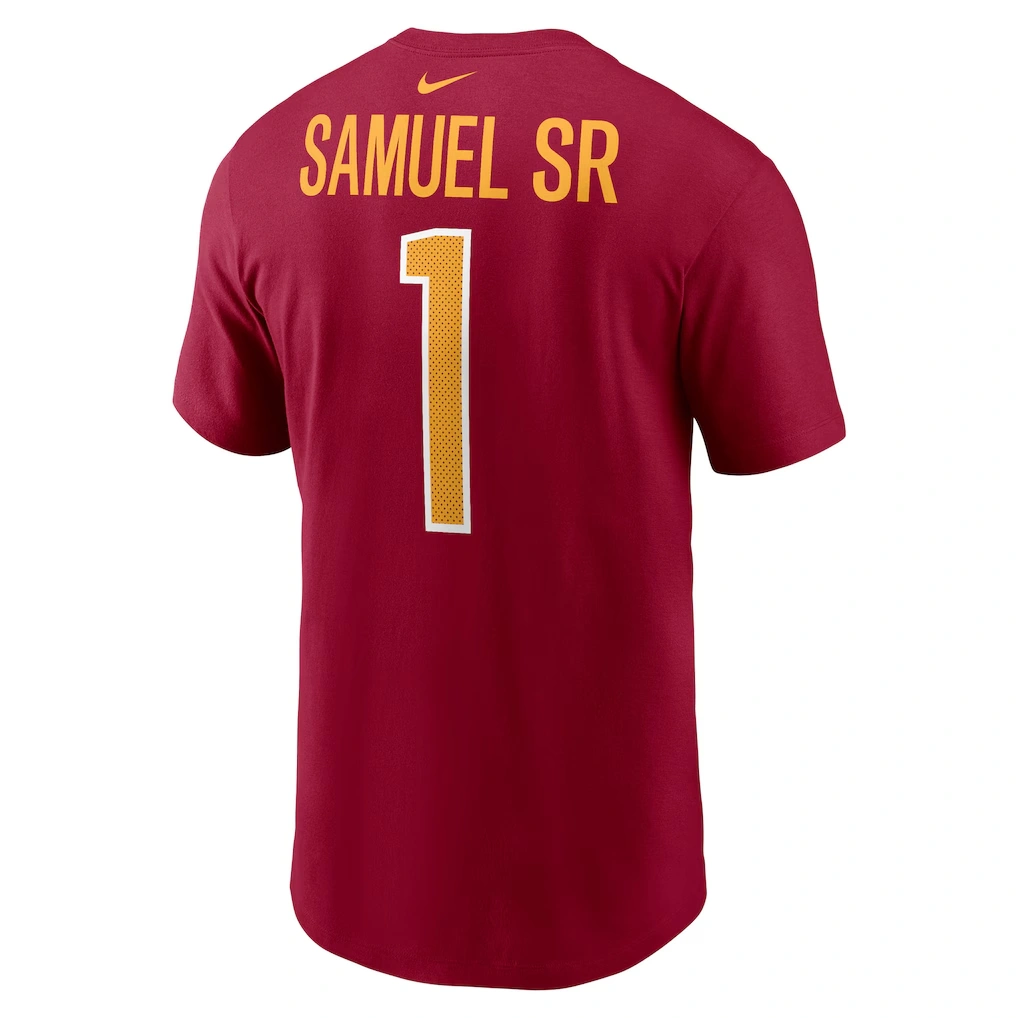 Men's Washington Commanders Deebo Samuel Sr Nike Burgundy Name & Number T-Shirt