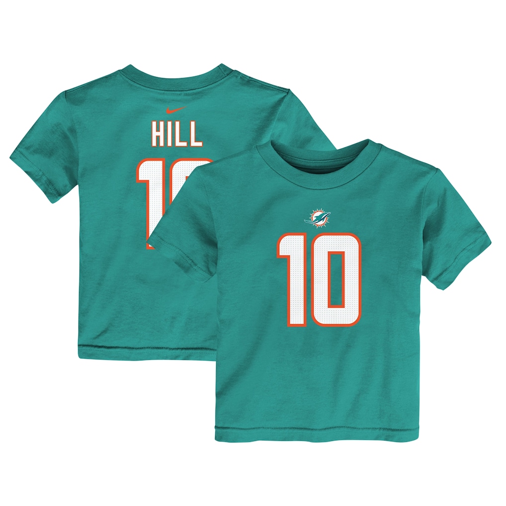 Toddler Miami Dolphins Tyreek Hill Nike Aqua Player Name & Number T-Shirt