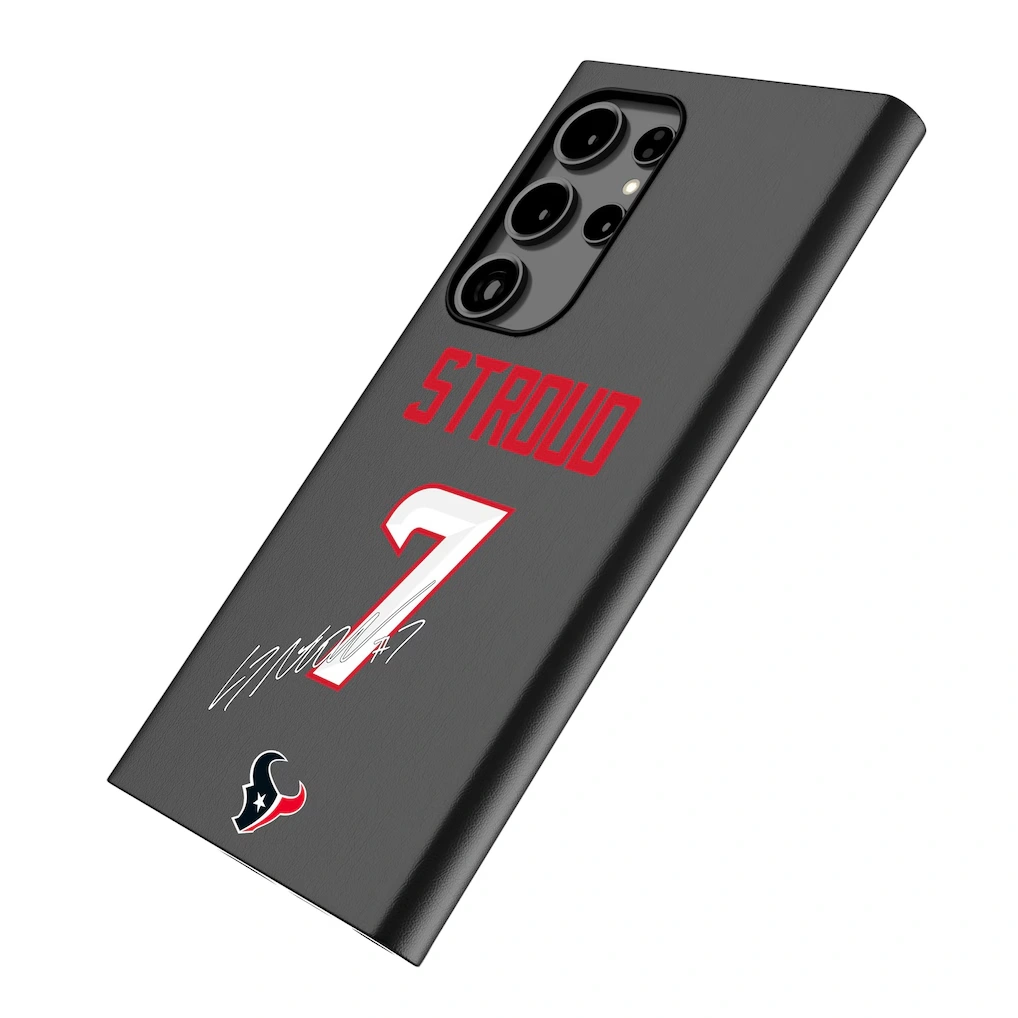 Houston Texans C.J. Stroud Keyscaper Black Galaxy Magnetic Bump Case