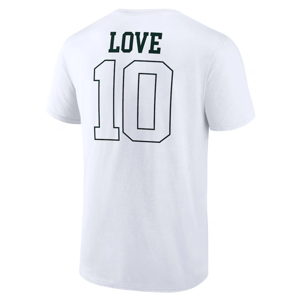 Men's Green Bay Packers Jordan Love White Tonal Name & Number T-Shirt
