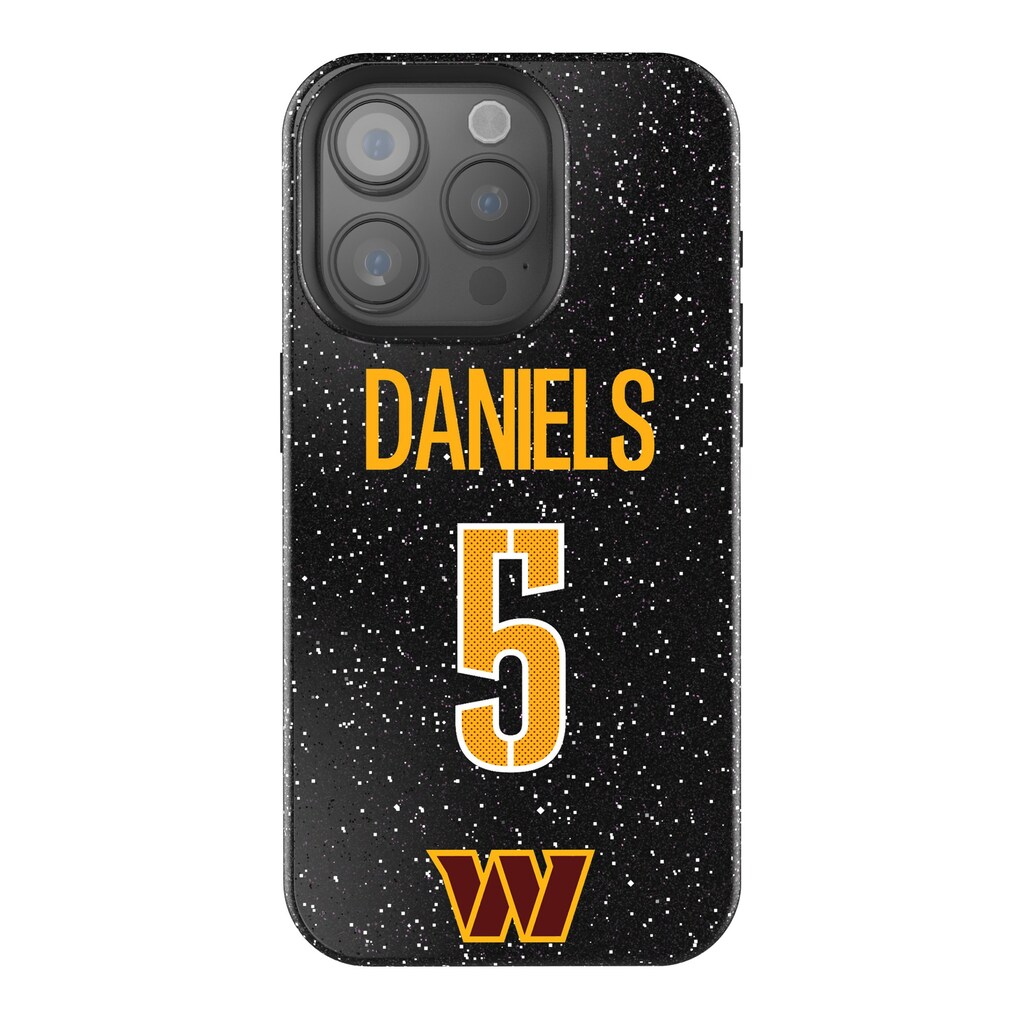 Washington Commanders Jayden Daniels Keyscaper Black Bling iPhone Case