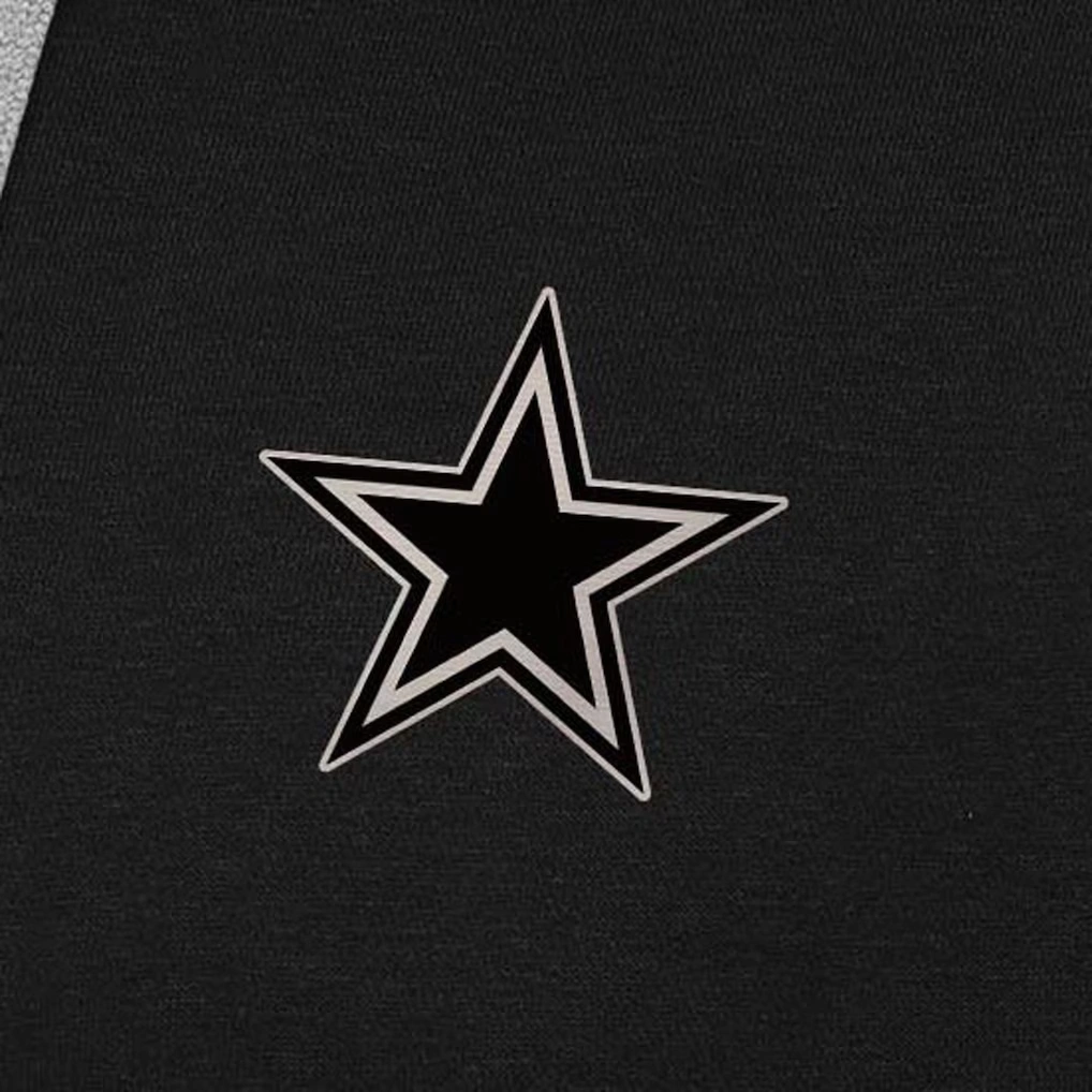 Men's Dallas Cowboys Antigua Black Brushed Carbon Victory Pullover Hoodie