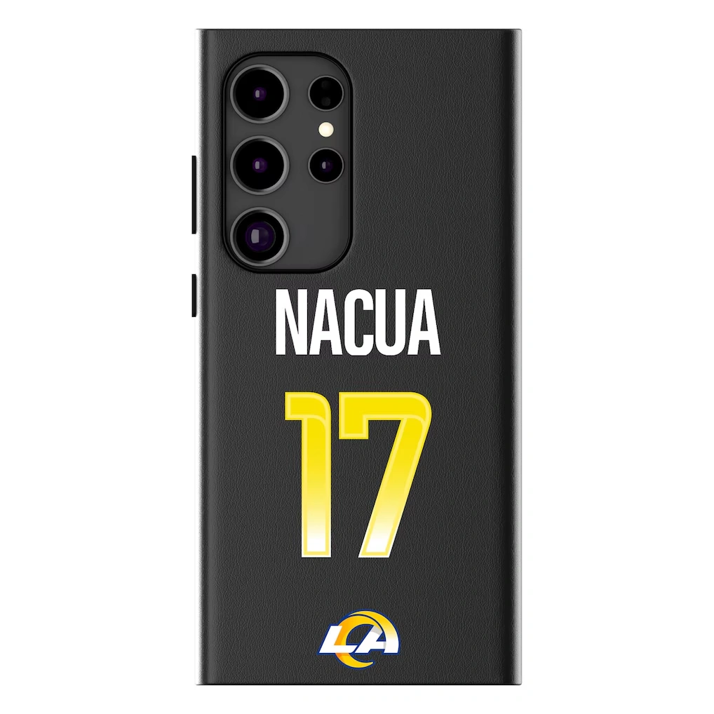 Los Angeles Rams Puka Nacua Keyscaper Black Galaxy Magnetic Bump Case