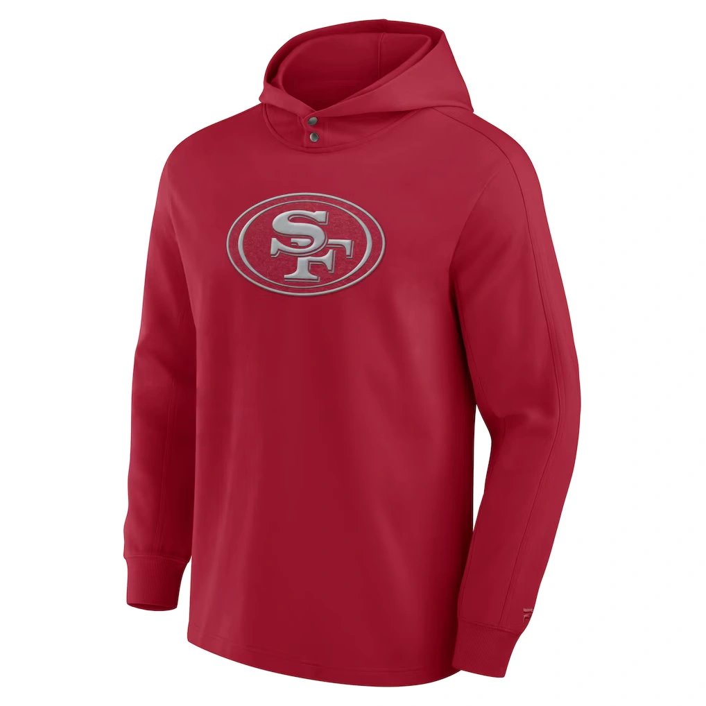 Men's San Francisco 49ers Fanatics Scarlet Elements Blaze Tri-Blend Long Sleeve Hoodie T-Shirt