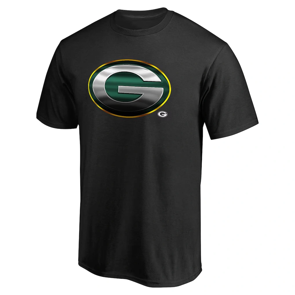 Men's Green Bay Packers Black Personalized Midnight Mascot T-Shirt