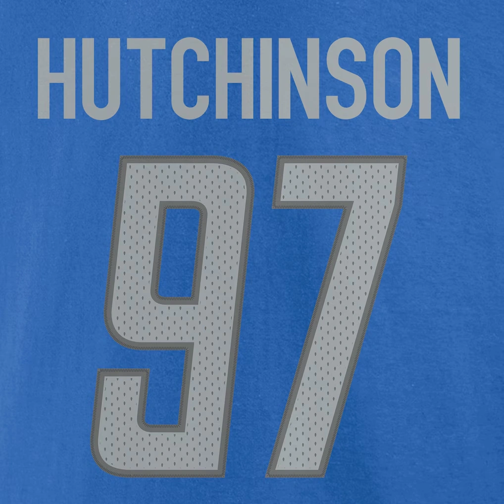 Men's Detroit Lions Aidan Hutchinson Fanatics Blue Player Icon Name & Number T-Shirt