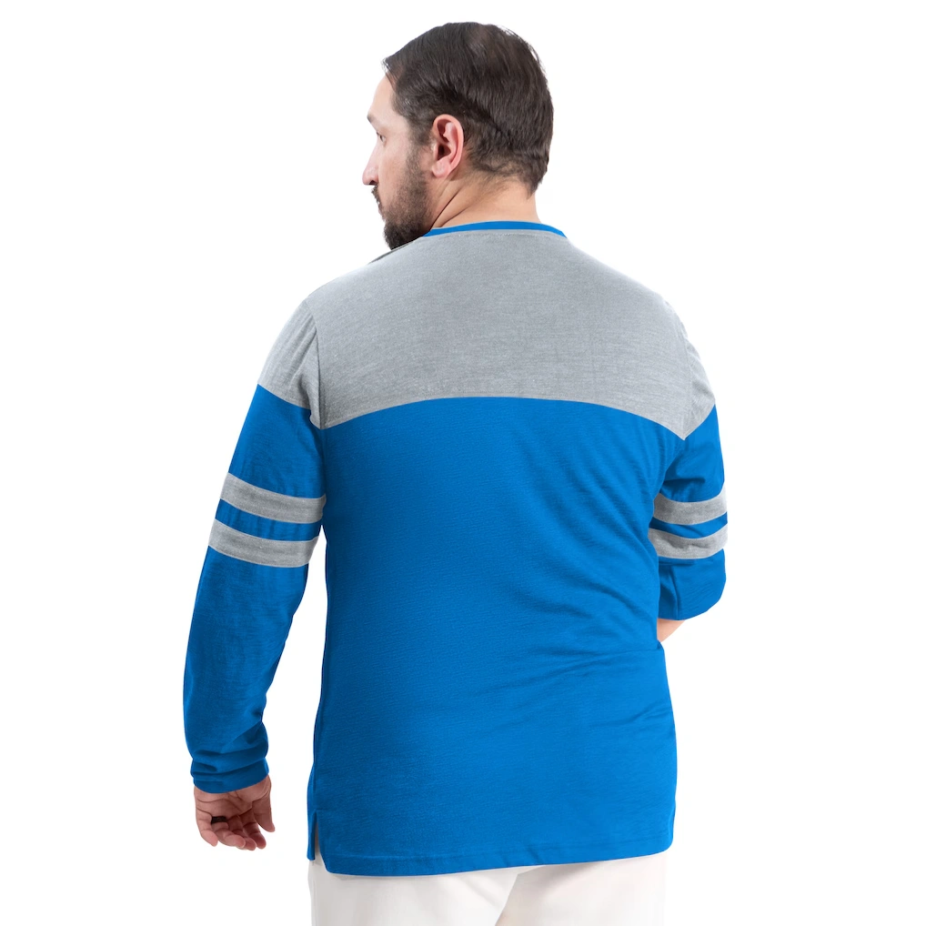 Men's Detroit Lions G-III Sports by Carl Banks Blue/Silver Adaptive Outlast Long Sleeve T-Shirt