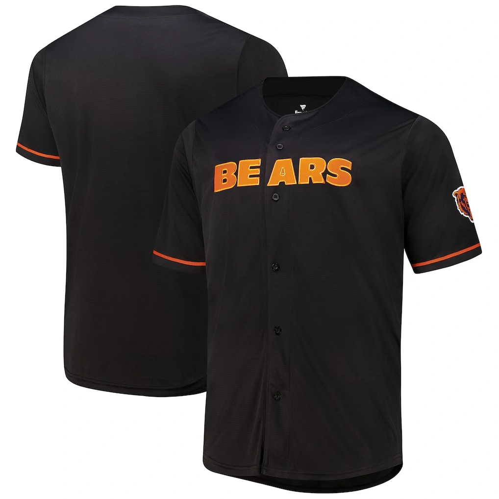 Men's Chicago Bears Fanatics Black Pop Full-Button Jersey