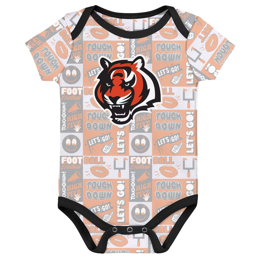 Infant Cincinnati Bengals Play Day Three-Pack Bodysuit Set