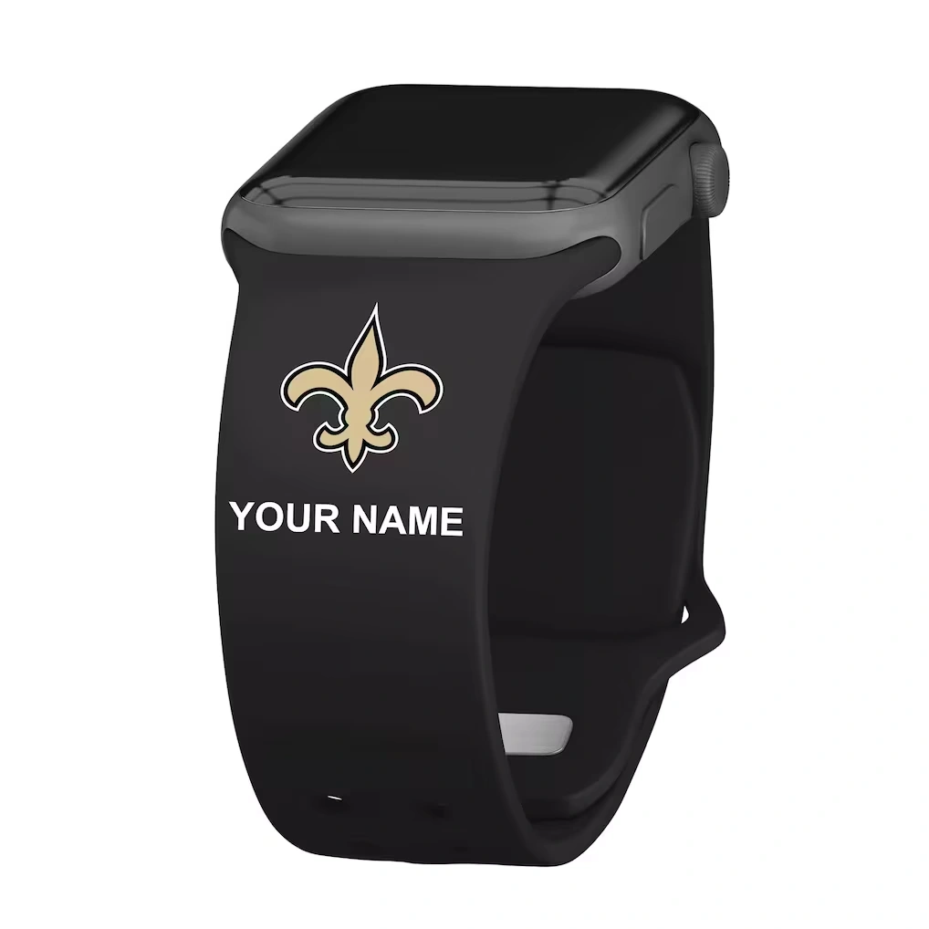 New Orleans Saints 38/40/41mm Personalized Silicone Apple Watch Band